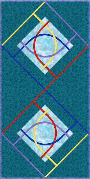 EG7 color diagram of 2 block tablerunner